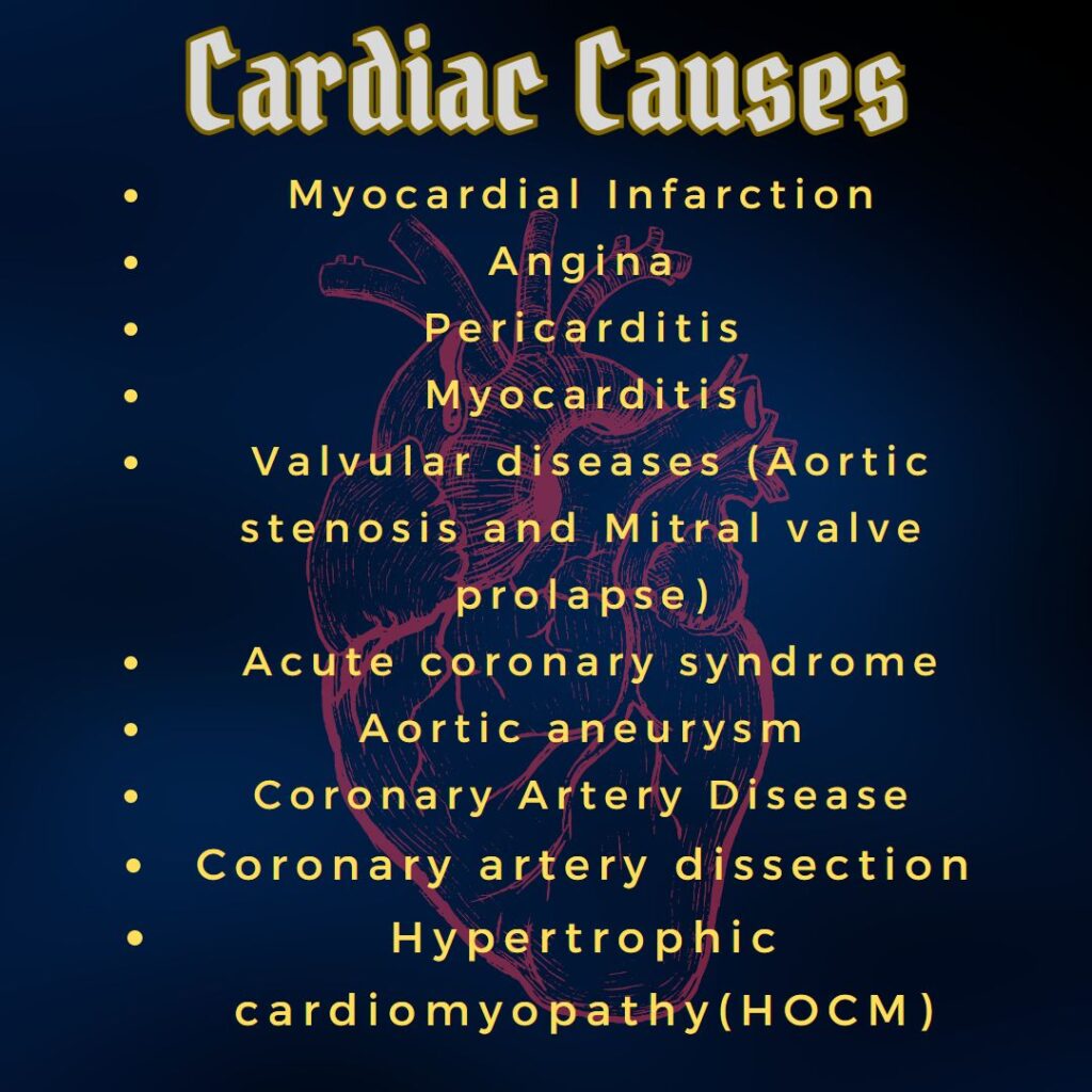 chest pain causes related to heart